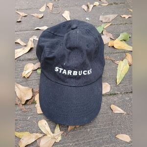 Starbucks Hat Cap Black with White Logo Standard Size Employee Graphic Logo